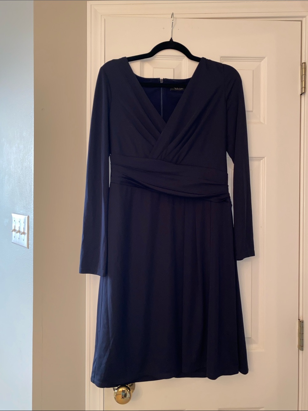 Ralph Lauren Long-Sleeve V-Neck Navy Dress